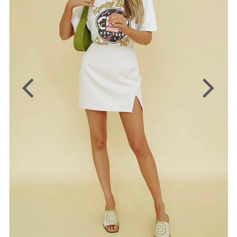 NWT VRG GRL Verge Girl Femme Fatale Mini Skirt // Cream AU 10 US 6